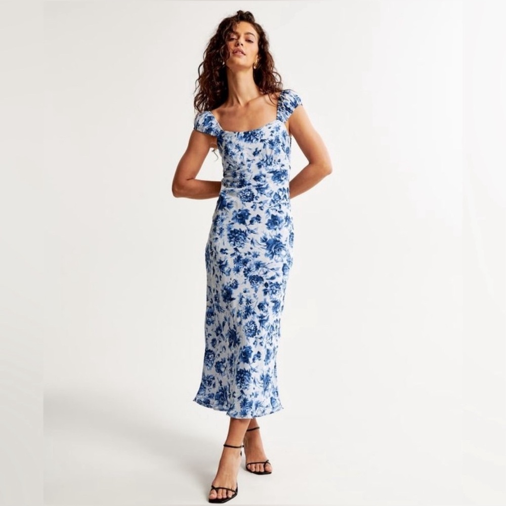 Abercrombie & Fitch Floral Slip Midi Dress